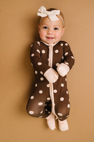Espresso Polkadot Bamboo Sleeper