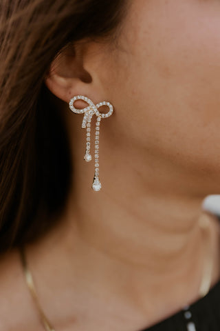 Blinged Out Bow Earrings