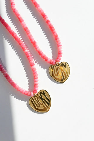 Lucky In Love Beljoy Necklace- Pink