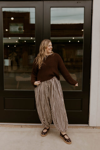 Cafe Stripe Balloon Pants