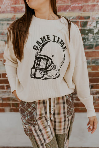 Game Time Waffle Knit Pullover