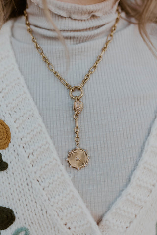 Charlie Coin & Heart Chain Necklace