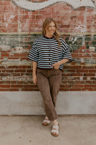 Mocha Tide Striped Knit Top
