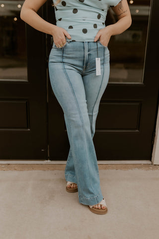 Happi High Rise Flare Jeans- Hidden