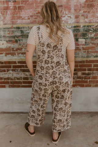 Vintage Floral Wide Leg Overalls