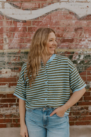 Meadow Mist Striped Sweater