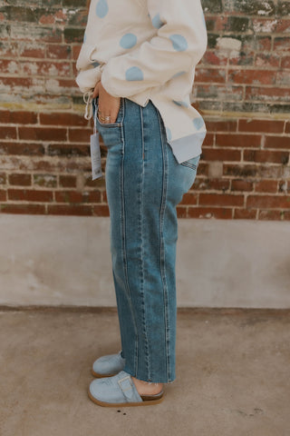 Emery Drawstring Barrel Jeans- Risen