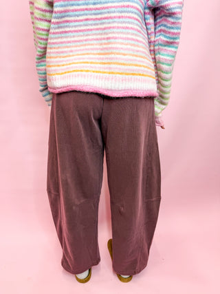 Comfy Cut Barrel Sweats- Maroon