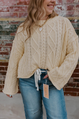 Sunny Side Cable Knit Sweater