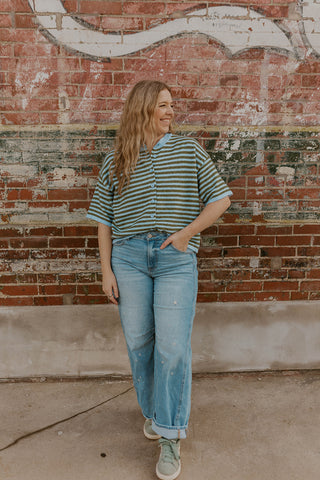Meadow Mist Striped Sweater