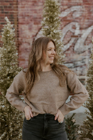 Bow Detailed Sweater- Taupe