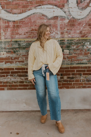 Sunny Side Cable Knit Sweater