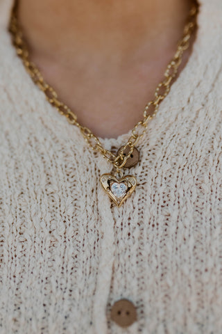 Blake Heart Pendant Necklace- Gold