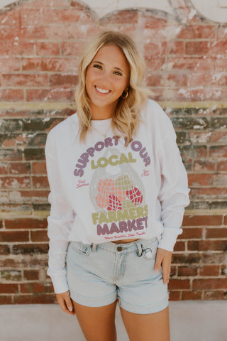 Farmers Market Long Sleeve Graphic Tee