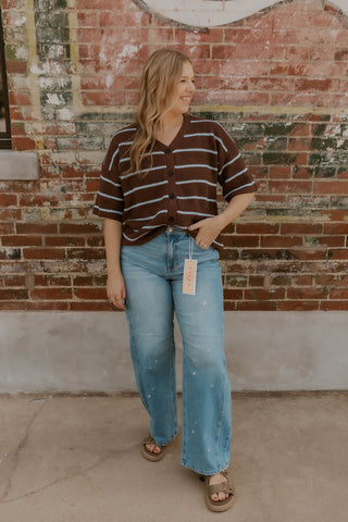 Espresso Striped Knit Top