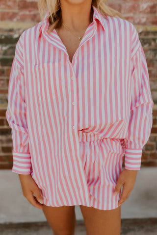 Pinstripe In Pink Set