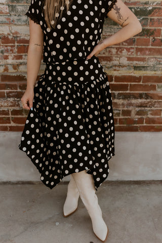 Playful Polka Dot Midi Skirt