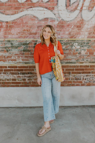 Marley High Rise Crop Wide Jeans- Risen