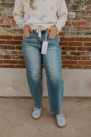 Emery Drawstring Barrel Jeans- Risen