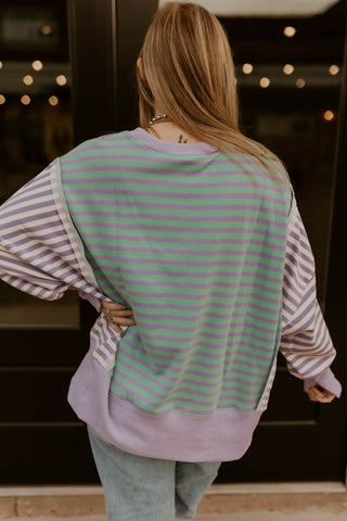 Stripe French Terry Oversized Top