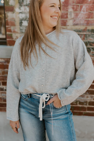 Heathered Button Up Sweater