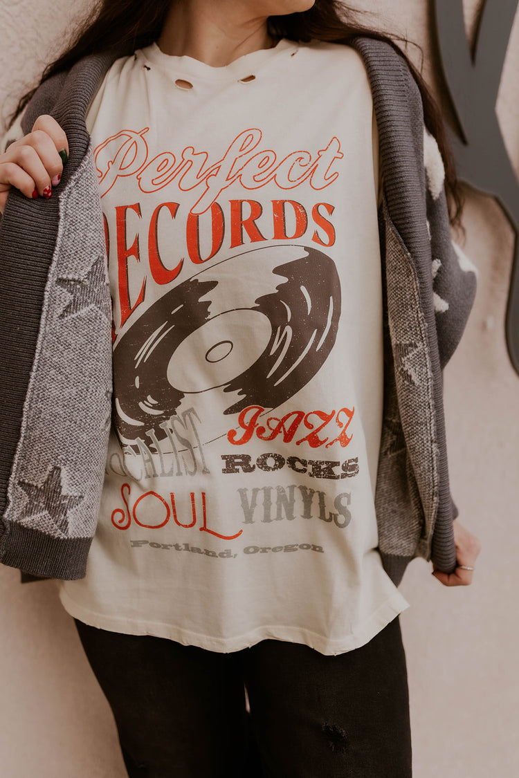 Records Distressed Graphic Tee