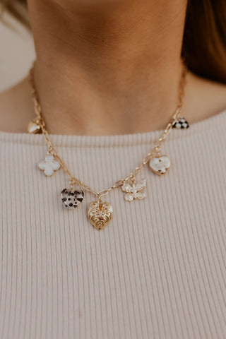 Black & Gold Charm Necklace