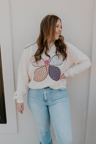 Butterfly Patched Sweatshirt