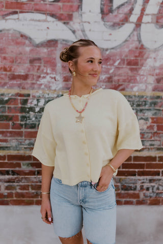 Butter Yellow Mineral Wash Sweater