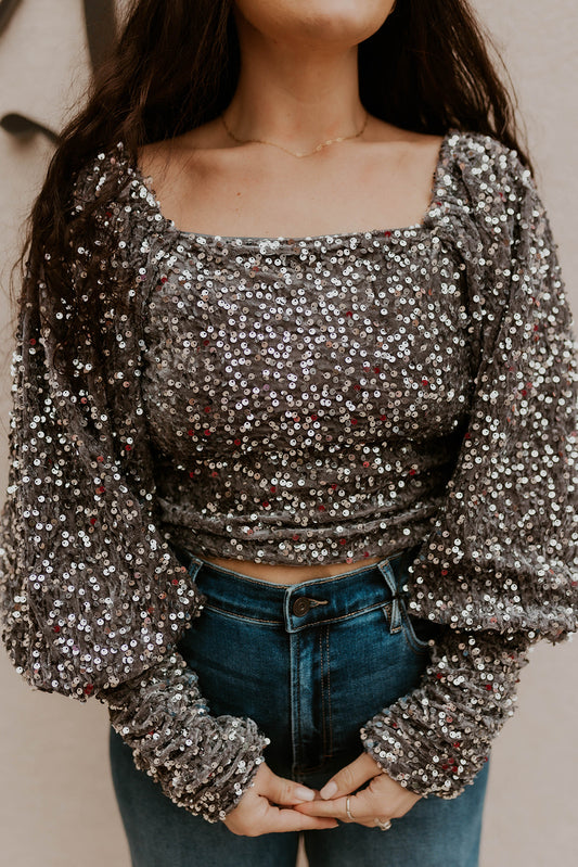 Shimmering Silver Top