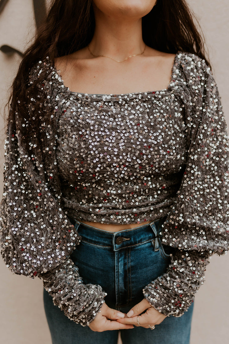 Shimmering Silver Top