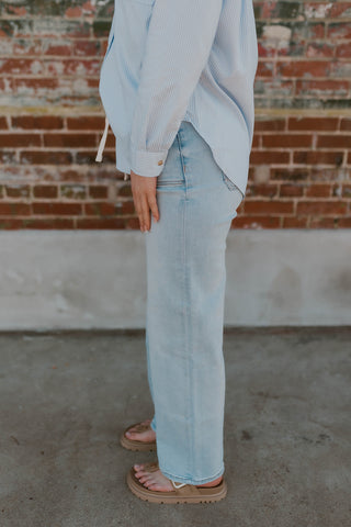 Jodi High Rise Tie Waist Jeans- Risen