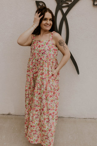 Fields Of Flowers Maxi Dress- Pink