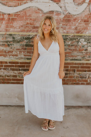 White Eyelet Maxi Dress