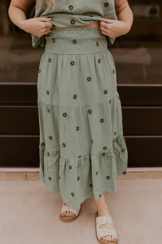 Sunset Field Cotton Gauze Skirt