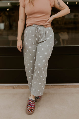 Simply Spotted Sweatpants- Heather Grey