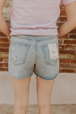 Finn High Rise Distressed Shorts