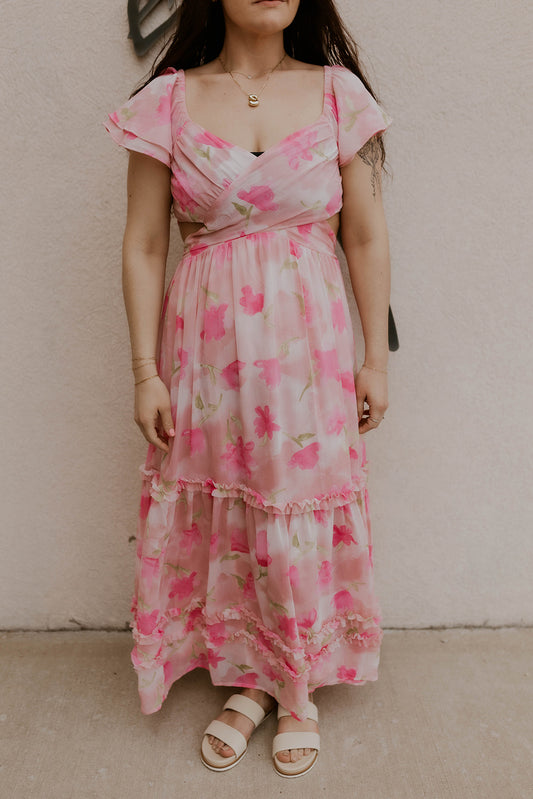 Dusty Rose Floral Maxi Dress