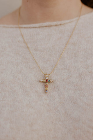 Emalee Crystal Cross Necklace- Beljoy
