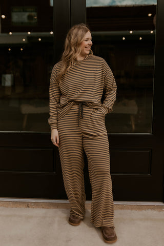 Daily Dose Striped Set- Moss