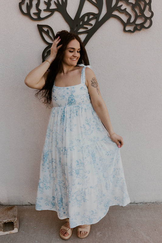 Blue & White Midi Dress
