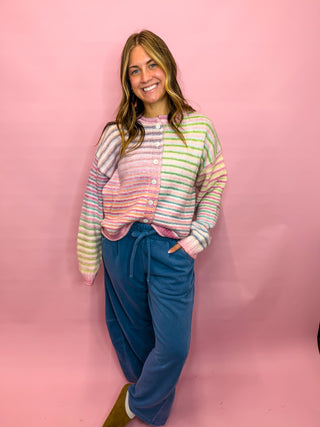 Comfy Cut Barrel Sweats- Blue