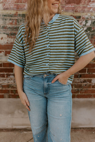 Meadow Mist Striped Sweater