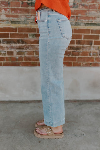 Marley High Rise Crop Wide Jeans- Risen