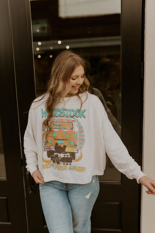 One Size Woodstock Graphic Sweatshirt