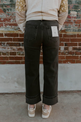 Ella High Rise Cuffed Straight Leg- Hidden