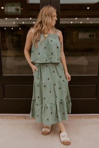 Sunset Field Cotton Gauze Skirt