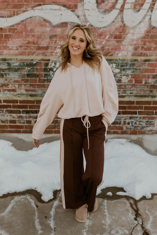 Blush Scuba Drawstring Sweatshirt