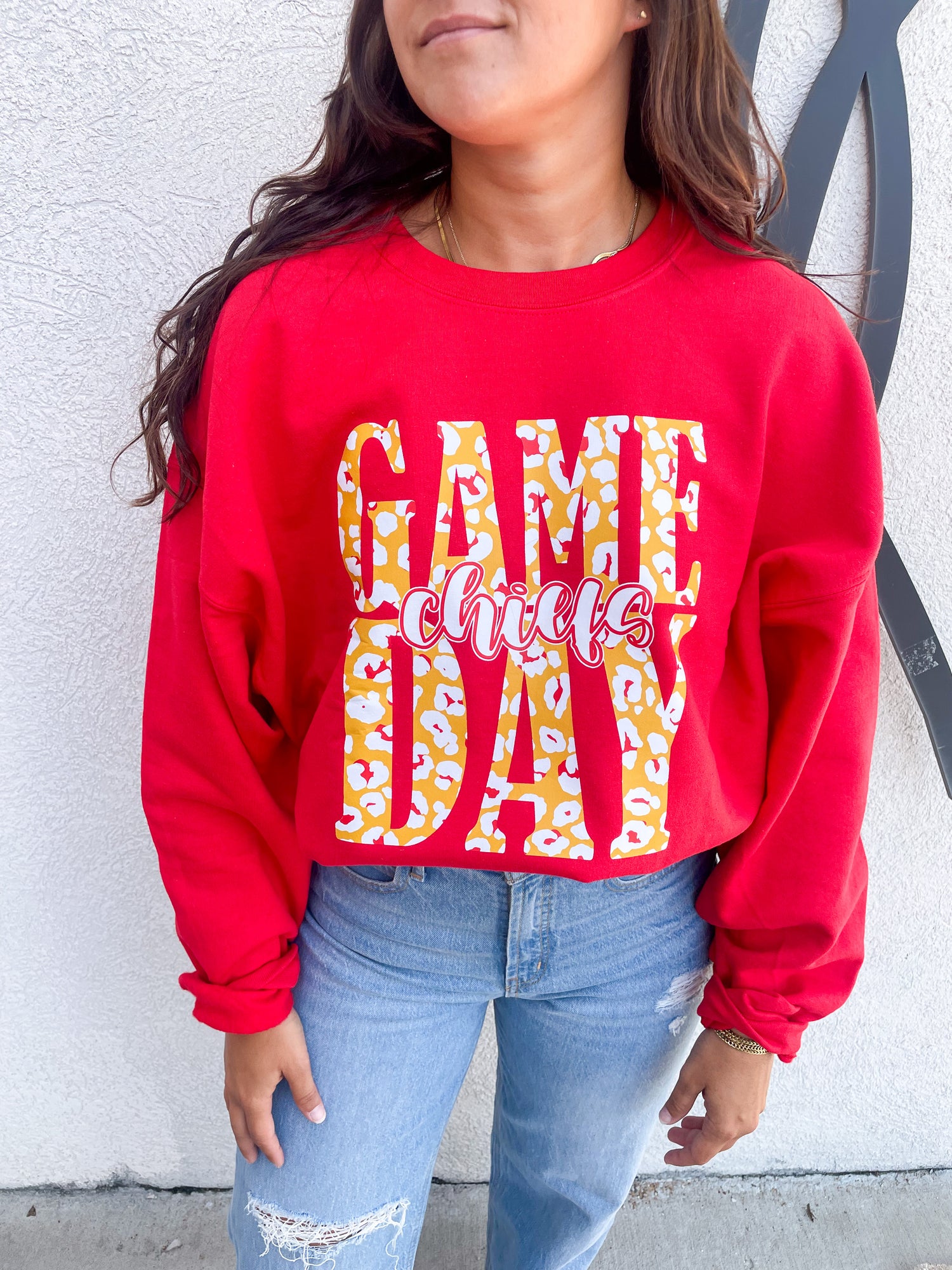 The Rowe Boutique Chiefs Leopard Gameday Sweatshirt 2XL