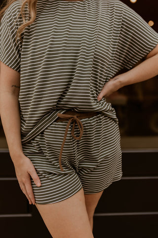 Sunbeam Striped Set- Olive